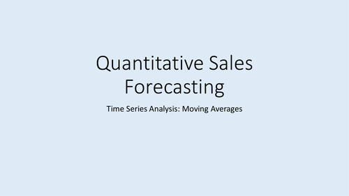 Quantitative Sales Forecasting
