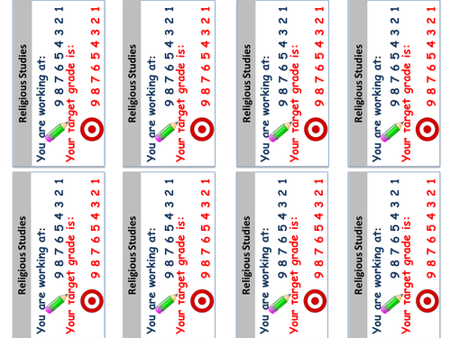 1 to 9 Stickers Religious Studies