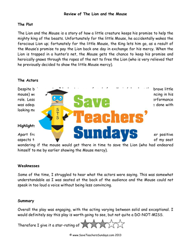 Play Review Comprehension / Guided Reading (3 levels of difficulty)