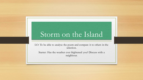 Storm on the Island - AQA Eng Lit GCSE