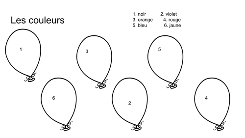 Les couleurs colour by number differentiated worksheets