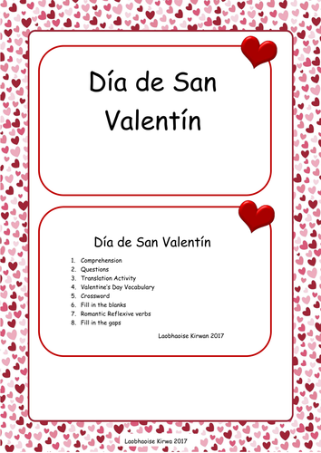 Día de San Valentín - St. Valentines Day Workbook & Display