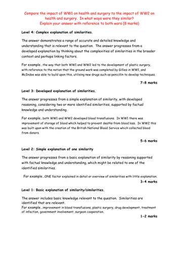 AQA 8145 - Impact of WW2 on health and surgery