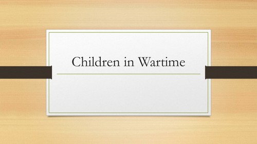 Children in wartime lesson