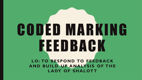 Lady of Shalott PEE analysis - coded marking