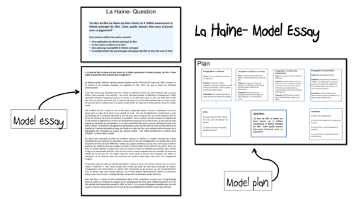 La Haine model essays (2) AS and A2 French- lot2