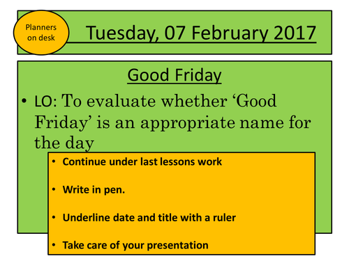 Good Friday. Peer assessment