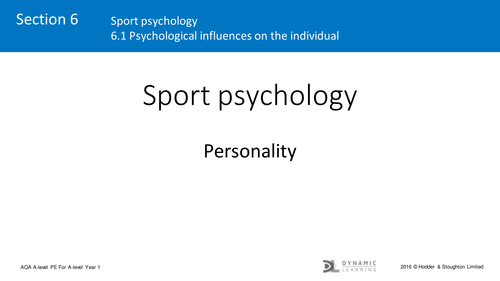 AQA A Level Physical Education - Personality