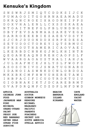 Kensuke's Kingdom Word Search