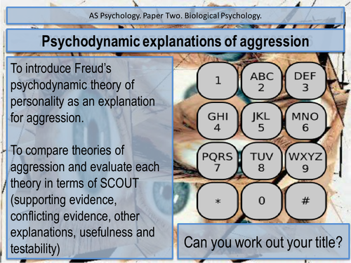 Psychodynamic explanations of aggression. Freud. Psychology