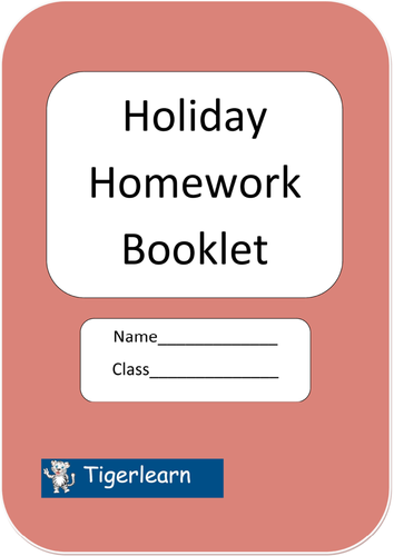 Holiday homework booklet - 10 tasks covering English and Maths.