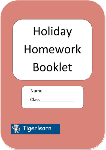 maths holiday homework cover