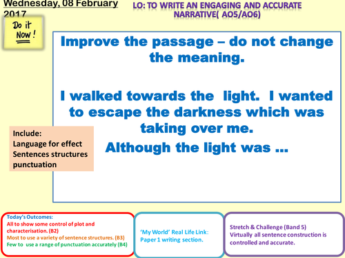 ks3 creative writing examples