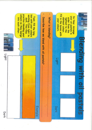 Blending with oil pastels Worksheet