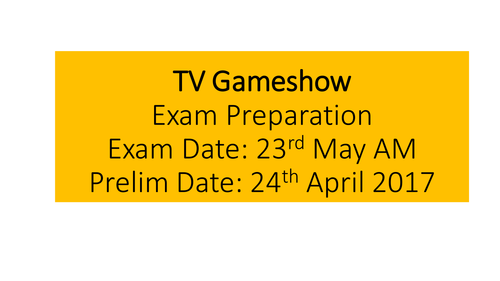 TV Game Show revision AQA MEDIA GCSE