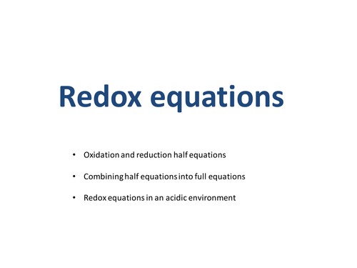 Redox equations - method and practice
