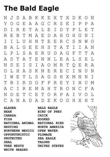 The Bald Eagle Word Search