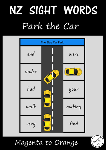 New Zealand Sight Words – ‘Park the car’ activity
