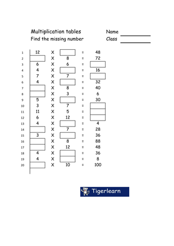 100 question mental maths exam/worksheet 3 add, subtract, multiply