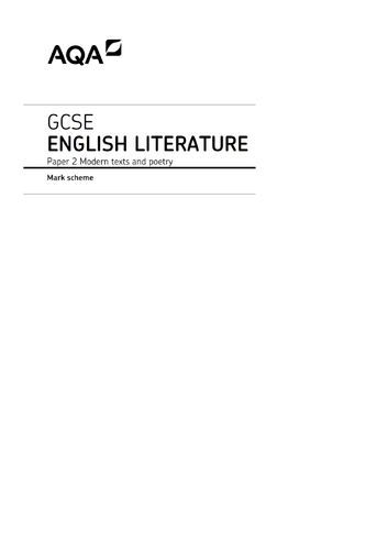 AQA Style Paper 2 English Literature Modern Texts and Poetry