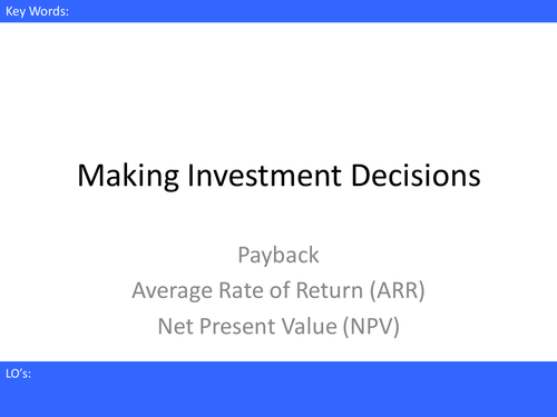 A-level Investment appraisal