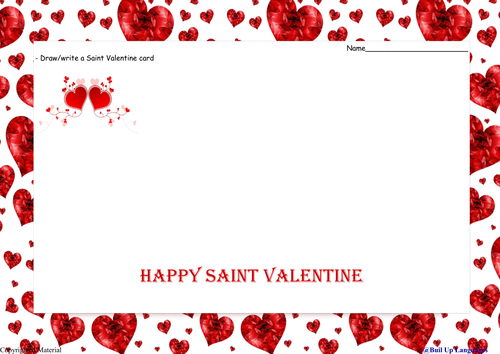 3.Saint Valentine- draw/write your own card