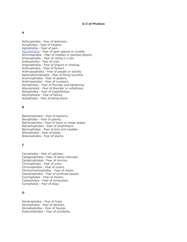Complete Lessons on Phobias- Symptoms, Explanation, Treatment