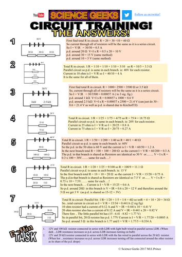 A LEVEL PHYSICS - CIRCUIT TRAINING! CURRENT, P.D. and RESISTANCE!
