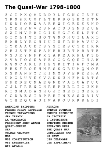 The Quasi-War 1798-1800 Word Search