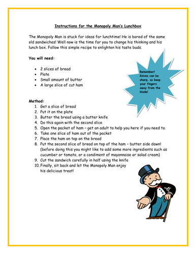 Example Text Instructions KS2