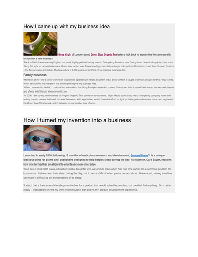 Business Activity - Reasons for start-ups, sectors, PEST