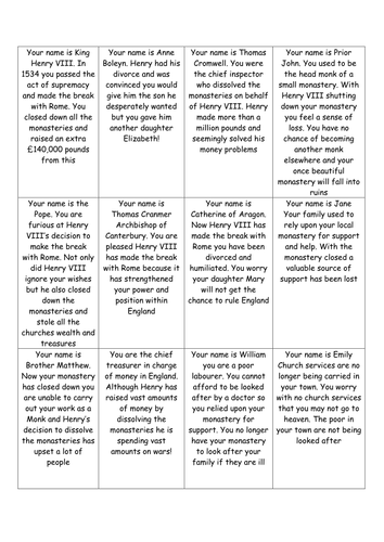 Henry VIII and the Break with Rome lesson