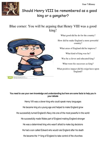 Heny VIII Good king or gangster? lesson