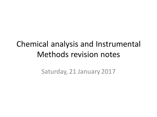 C2a Chemical analysis and Instrumental Methods Revision
