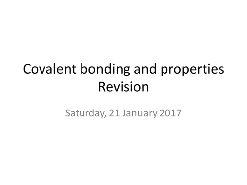 C2a Covalent bonding and properties Revision