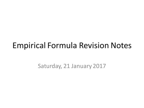 GCSE C2a Empirical Formula Revision