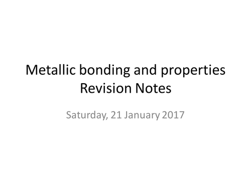GCSE C2a Metallic Bonding and Properties