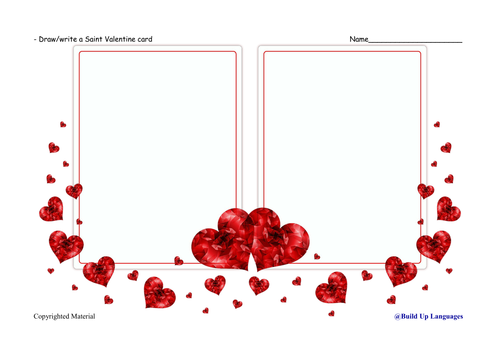 5.Saint Valentine- draw/write your own card