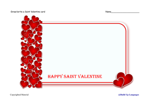6.Saint Valentine- draw/write a card