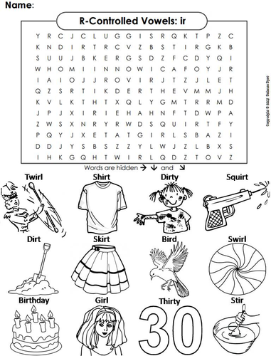 R Controlled Vowels: ir words