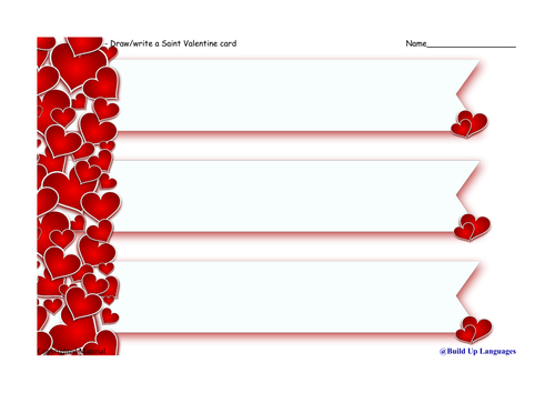 8.Saint Valentine- draw/write your own card