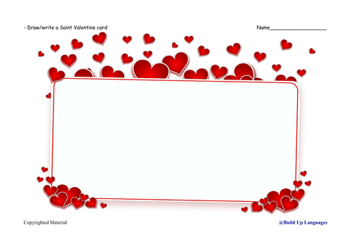 9.Saint Valentine- draw/write your own card