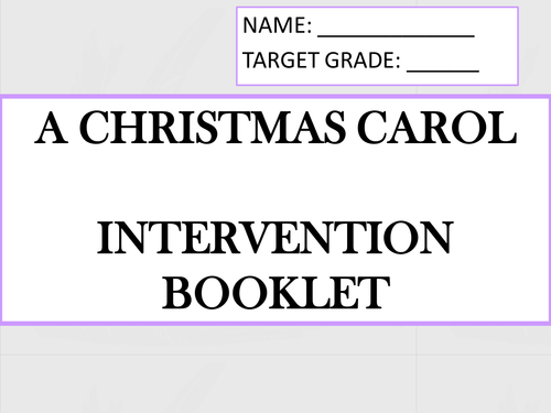 A Christmas Carol GCSE mini intervention booklet