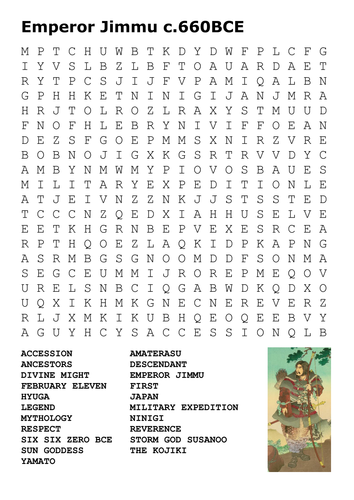 Jimmu Emperor of Japan Word Search