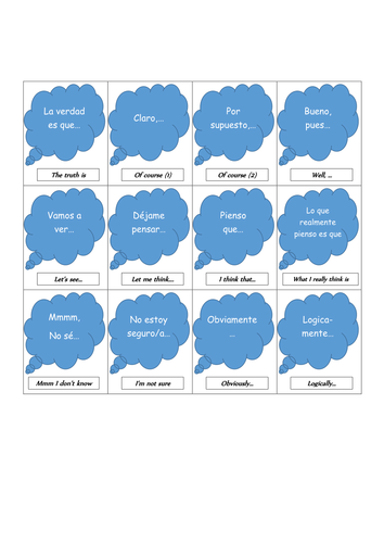 Developing spontaneous speech with sentence starters