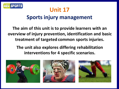 BTEC Sport Level 3 (2016) Unit 17 - Sports injury management- updated