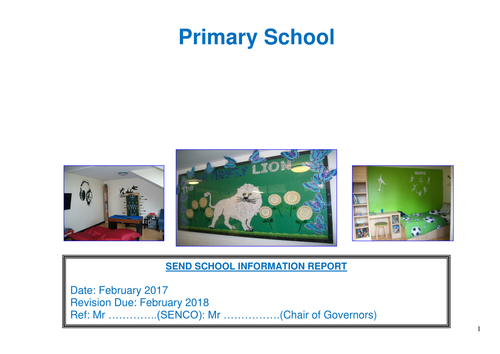 Outstanding editable SEND School information report word document