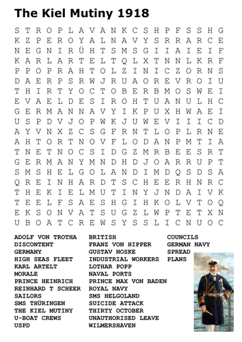 The Kiel Mutiny 1918 Word Search