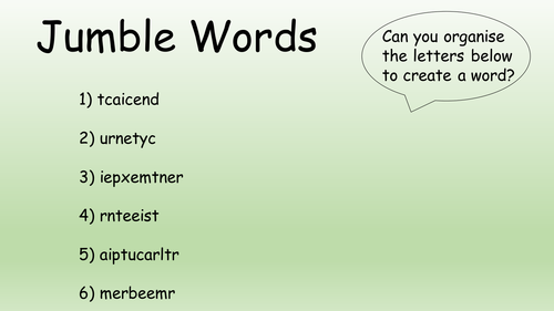 KS2 Spelling, Jumble Words- 37 Powerpoints