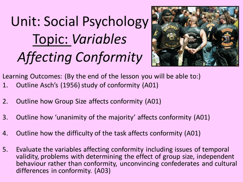 Variables Influencing Conformity (lesson with video incorporated). Social Psychology spec.
